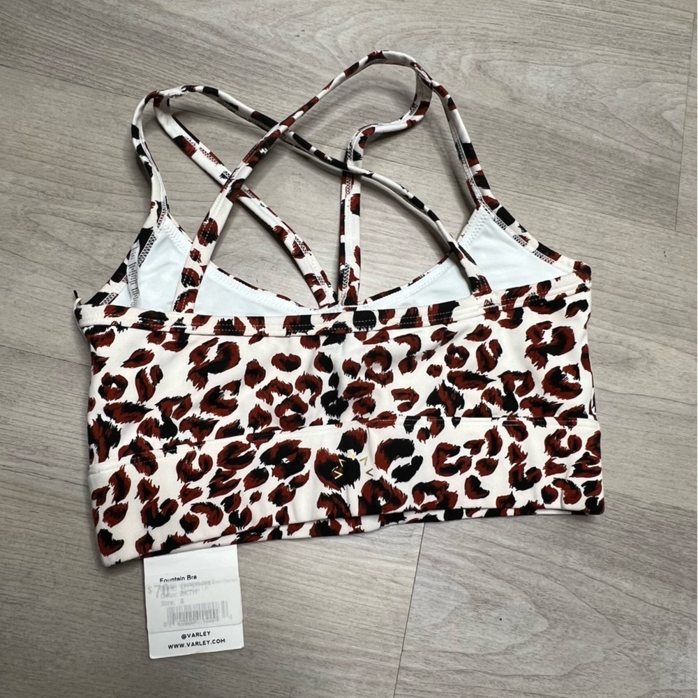 Varley Fountain Cut Out Sports Bra  + Leggings Set in Buckthorne Cheetah NWT - Picture 5 of 10